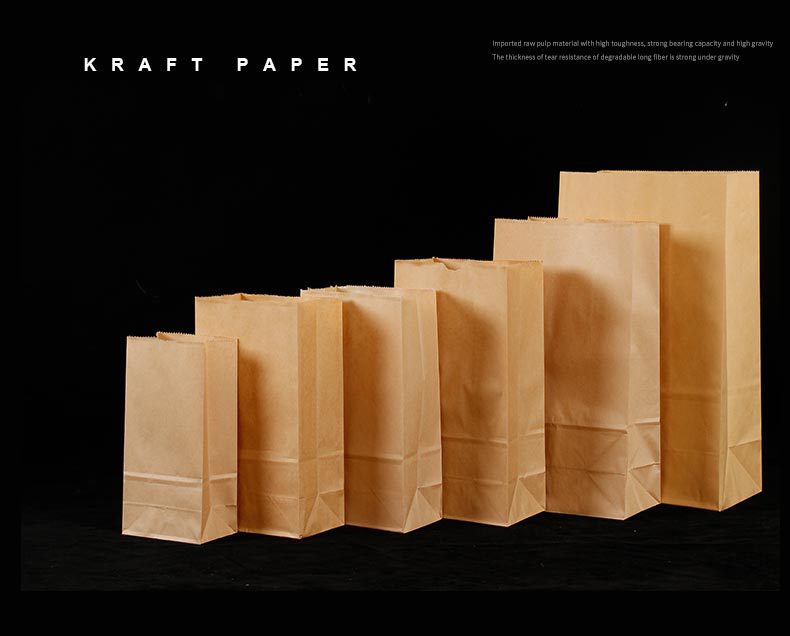 Kraft paper， custom packing bag， food bag bread bag， gift bag disposable